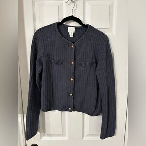 H&M blue waffle cardigan
